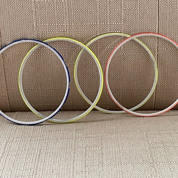 Glass Bangle Multi Color Bracelet Wrist Band Bangles Set of 4 - Picture 8 of 11